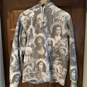 Supreme Jesus and Mary Hoodie Grey
